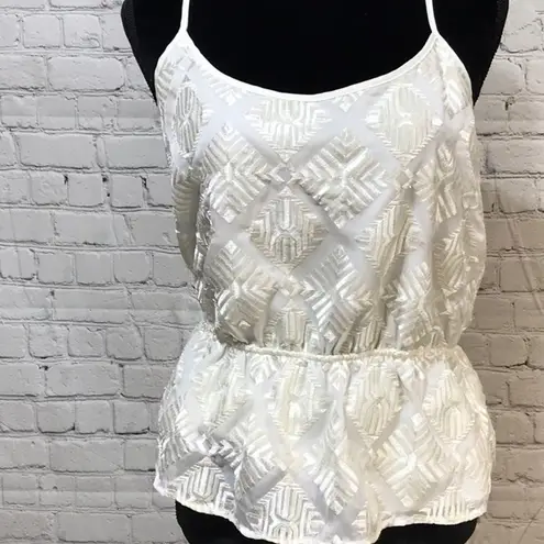 Eight Sixty Sexy Delicate winter white spaghetti strap cami medium perfect under blazer