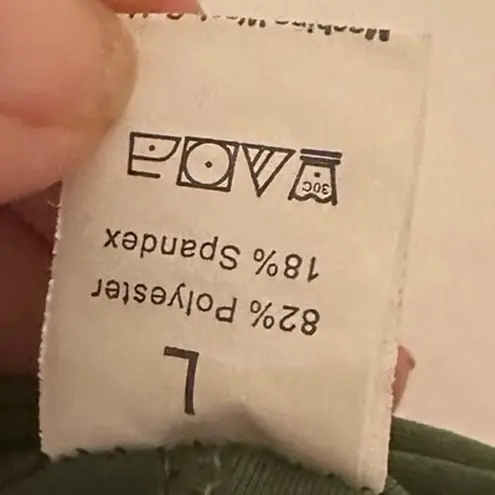 Women's Army Green Swim Top Athletic Scoop Neck Adjustable Straps Size L Size L