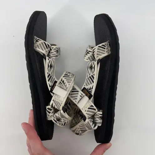 Teva Women 7 Original Universal Sandal White Aztec Adjustable Straps Hiking