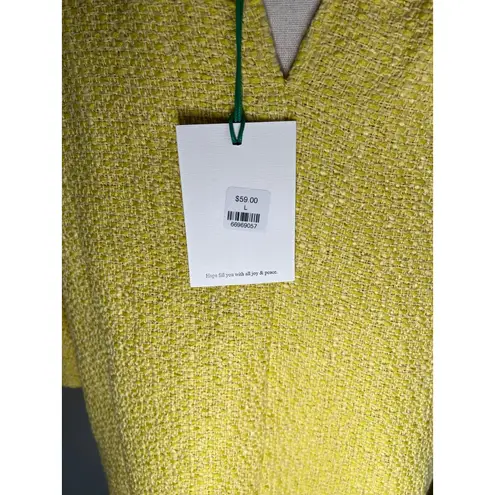 PEARL TRIM TWEED TOP W/BUBBLE SLEEVE Size L