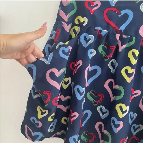 Rainbow Colorful Heart Pattern Skirt size 2 Blue