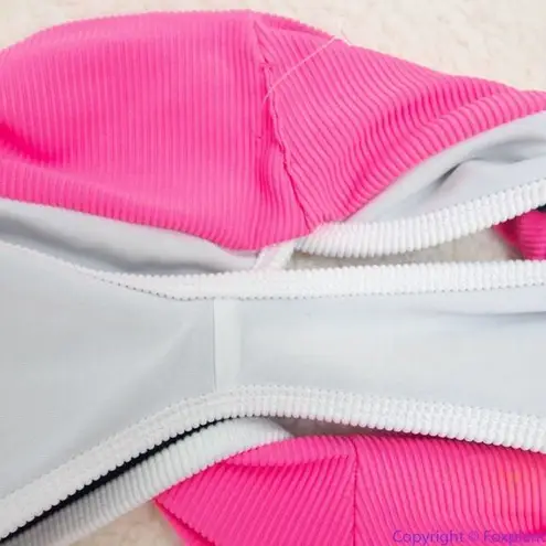 Beach Riot NEW Emmy Bottom In Black Neon Pink Colorblock, XS