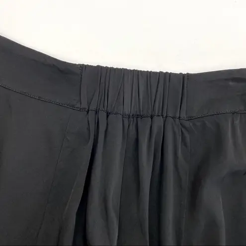 Universal Standard Cropped Silky Satin Straight Wide Leg Side Zip Pants: Black