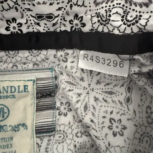 Panhandle Roughstock Shirt Womens Medium Black White Western Pearl Snap Rodeo