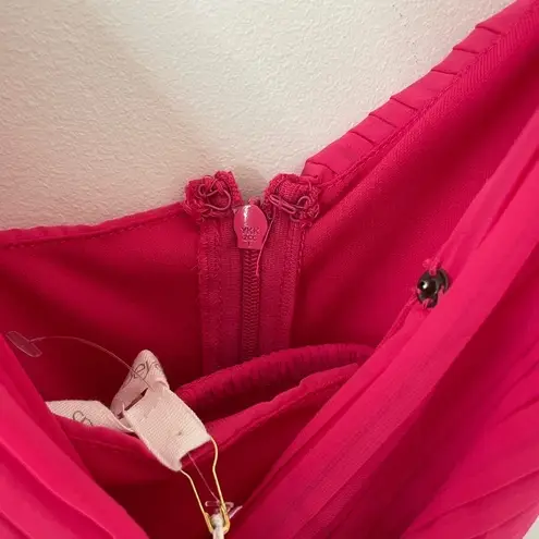 BEYOND WORDS Open Back Pleated Jumpsuit With Belt NWT Size XS Pink