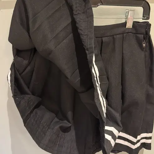 Hot Topic  black skirt with double white stripe EUC