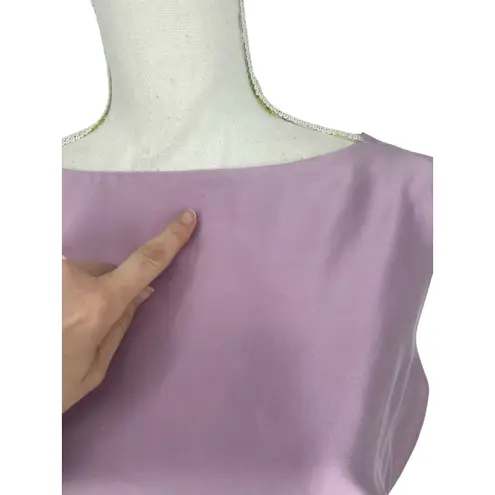 Carolina Herrera Drape Back Silk Gown in Purple