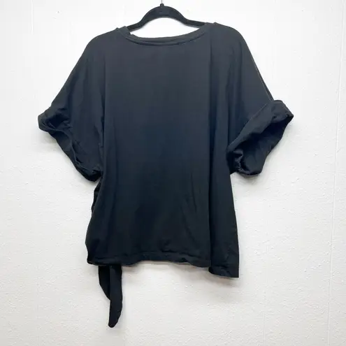 Eloquii Womens Black Top Size 22/24 Ruched Side Modest Contemporary Casual Chic