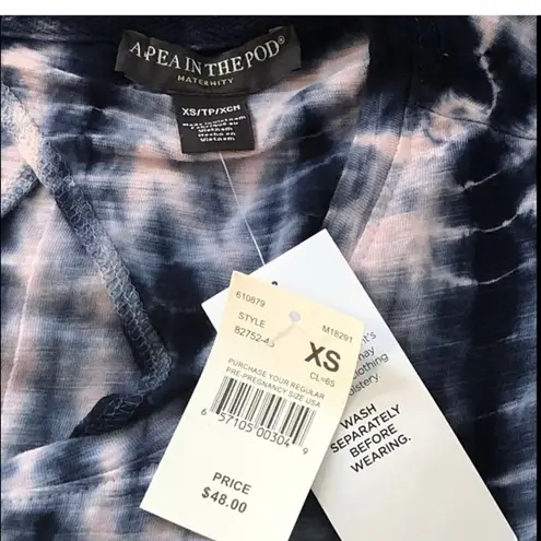 A pea in the pod Maternity Tie Dye Sleeveless Tee XS NWT Blue Pink Summer