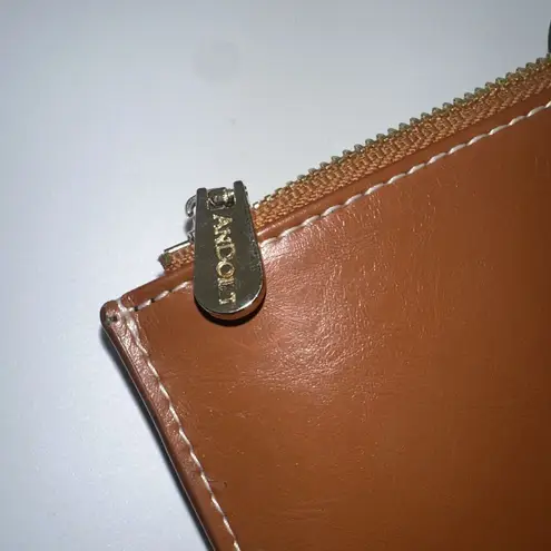 ANDOILT Genuine Leather Wallet RFID Blocking Credit Card Holder Cell Phone Handb Brown