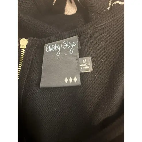 Gabby Skye Women Size M Black and Beige Sweater Dress Ethereal Goth Whimsical