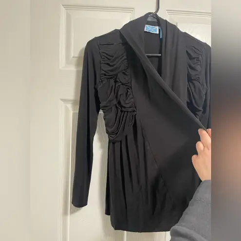 Survival Women’s Black Open or Tie Wrap Front Cardigan Size M Size M