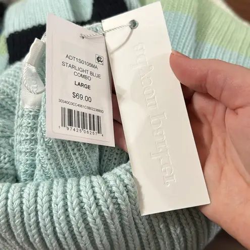 Adyson Parker Starlight Blue Combo Chunky knit striped cotton sweater Size L