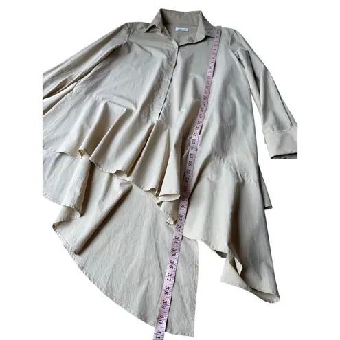 ottod’Ame 100% Cotton Tan Asymmetrical Blouse Size 4