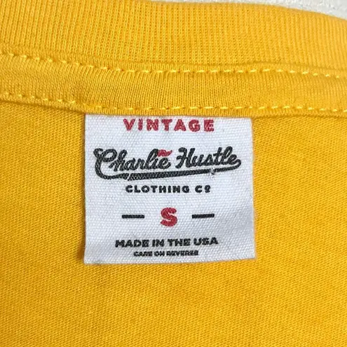 Charlie Hustle Iowa State T-Shirt Yellow Fitted Ladies Sz Small ISU Cyclones New