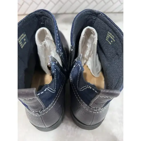 Earth Origins Paris Womens Blue Suede Zipper Ankle & Booties Boots SZ 9