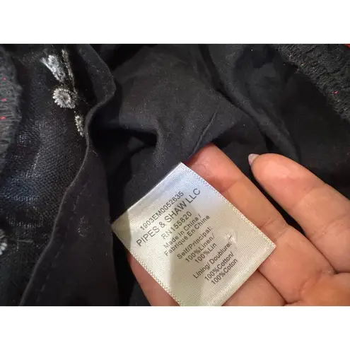 Veronica Beard black Giuliana Beaded Linen Dress size 6 ( small)