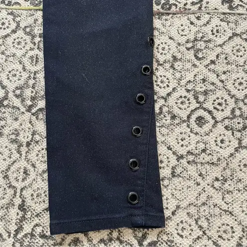 Mavi high rise shimmer grommets skinny ankle jeans size 27 dark blue