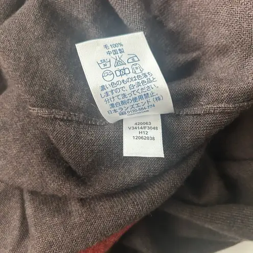 Land’s End Women’s Sweater Dress 100% Merino Wool Cowl Neck Size M Dark Brown Size M