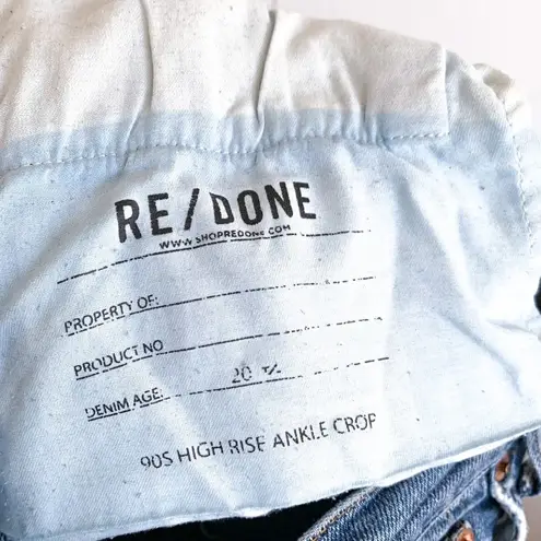 RE/DONE 90s High-Rise Ankle Crop Distressed Denim Jeans in Dusk Destroy 27