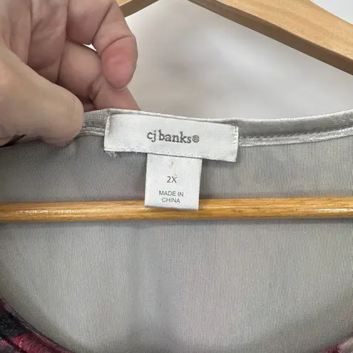 Vintage Y2K CJ Banks Whimsigoth Sweater Womens 2X Pink Sequin Velvet Black Lace