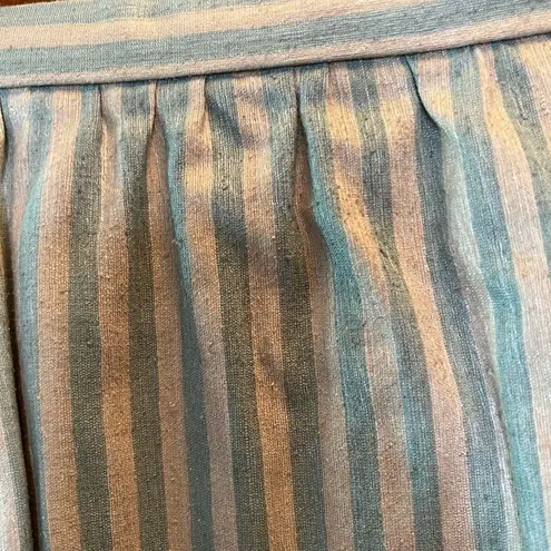 Vintage Brownstone Studio 2 piece 90s skirt business suit 100% silk size 8 P Blue