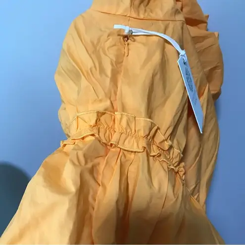 Tuckernuck Hyacinth House Canary Ruffle Rela Blouse Puff Sleeve Tangerine Orange