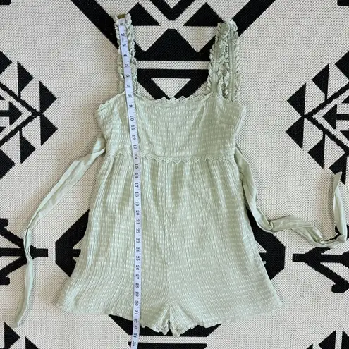 Tularosa  x Revolve Frankie Shirred Eyelet Ruffle Romper in Sage Green Medium - Image 9