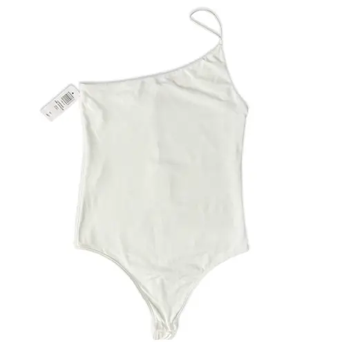 Babaton Contour White One-Shoulder Cami Spaghetti Strap Bodysuit size S NEW Tags