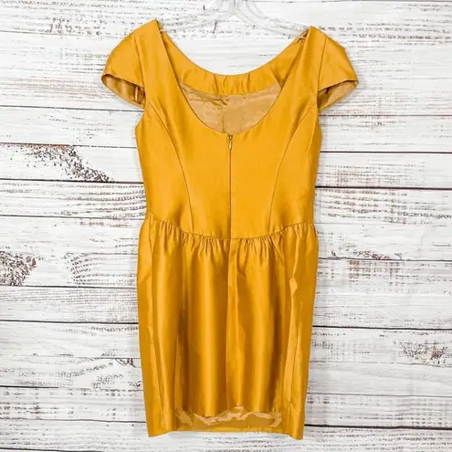 Tibi Silk Brocade Embellished Yellow Sheath Dress, EUC, Size 6, MSRP $495