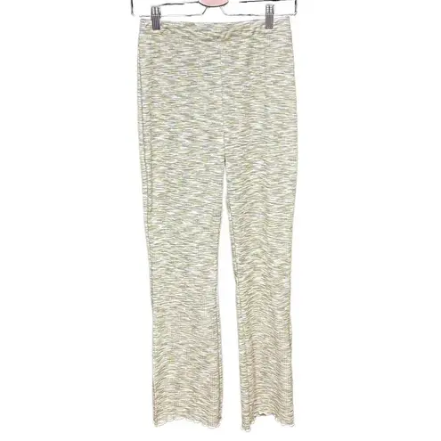 Lisa Says Gah Lisa Says Gah Josie Ribbed Space Dye Flare Pants Honeydew Green Size Small