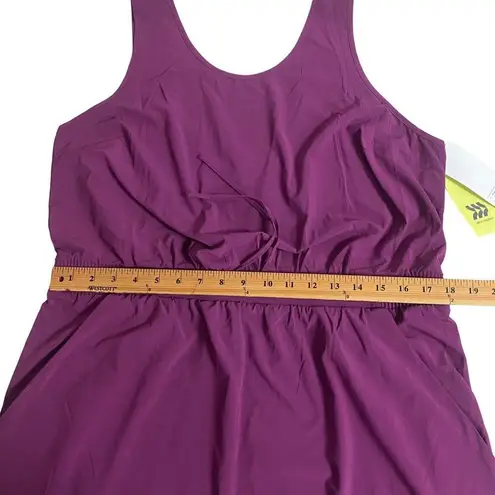 All In Motion  Women's XL Purple Sleeveless Round neck pocket Dress Drawstring