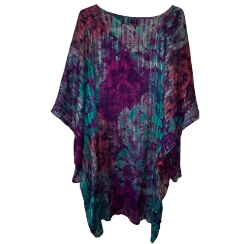 K Dash by Kardashian Long Swimsuit Cover Up Large Purple