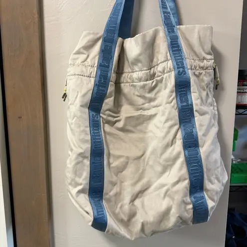 American Eagle Y2K  Outfitters White‎ Shoulder Bag Tote Cloth Ivory Blue Large