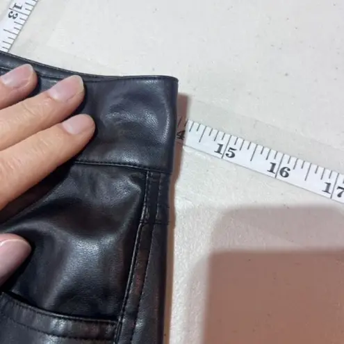 David Lerner Women's High Waist Vegan Leather 5-Pocket Jagger Pants Black Size 4