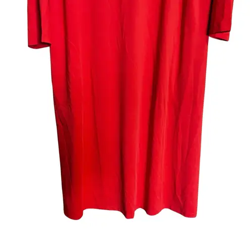 Cuddl Duds Midi Dress Women Medium Orange White Stretch Pullover