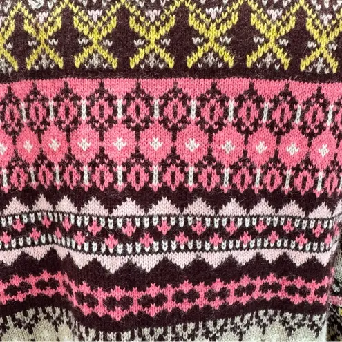 Multicolor Fair Isle Apres Sweater Mock Neck Tunic New York & Company Cabincore Size L