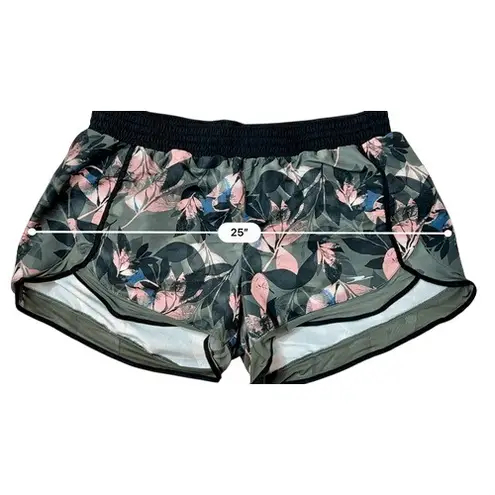 Crane 700817 Green Floral Performance Running Shorts w/Liner XLARGE Sportswear Size XL