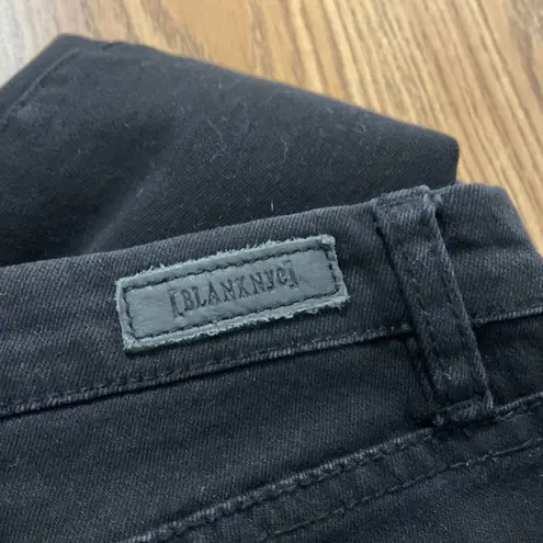 BLANKNYC Women's Crazy Train Black Distressed Skinny Jeans Raw Hem Size 27