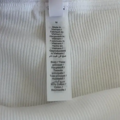 SKIMS Cotton Rib Boxer in Snow, Size Medium