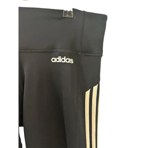 Adidas  Leggings Womens Size Medium Black 3-Stripes Jogging Gym Yoga Athleisure