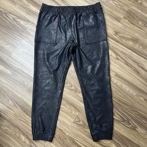 Viral TikTok Sz 2XL Pebble Joggers Pull On Pants Shiny Black Boutique MR Basics
