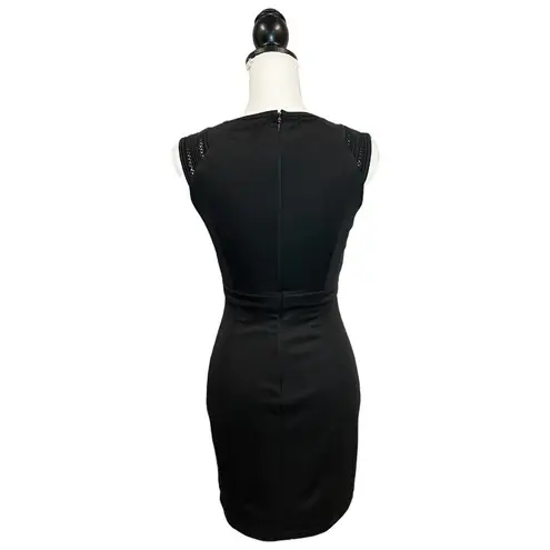 NIKIBIKI Womens Small Career Dress Sheath Sleeveless Round Neck LBD Black