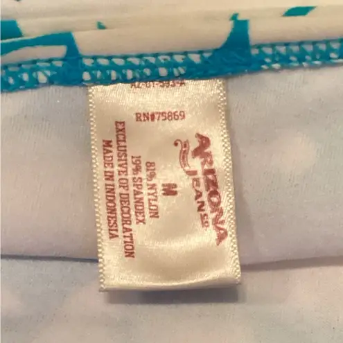 Arizona Jeans Arizona Jean Two Piece Blue & White Flowers SwimSuit. Top:SMALL / Bottoms:Medium