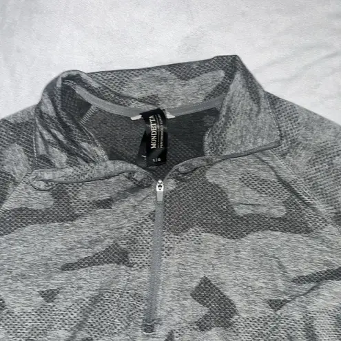 Mondetta L Large Camo Jacquard Half Zip Light Gray Camo