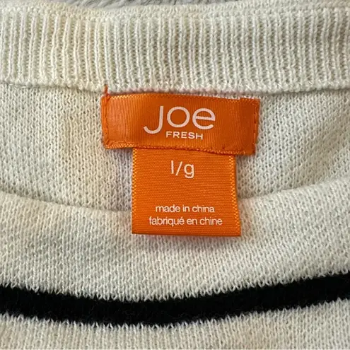Joe Fresh Sweater Dress Womens Large White & Black Horizontal Stripes
