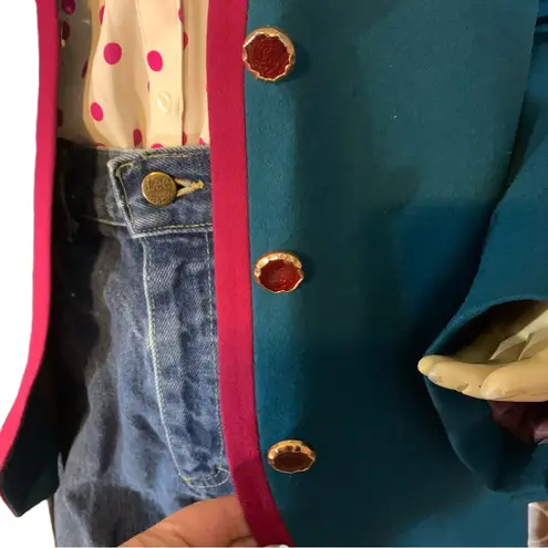 Pendleton TEAL BLUE AND PINK VINTAGE 1980'S WOOL BLAZER (16)