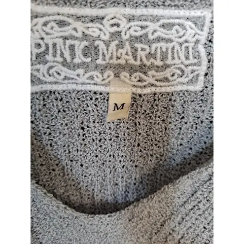 Pink Martini Gray Knit V Neck Sweater Size Medium