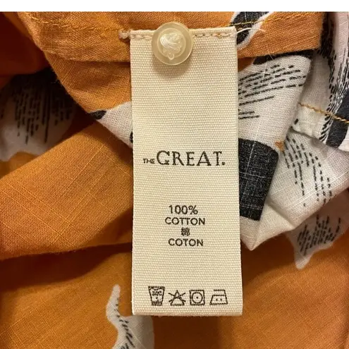 The Great Derby Midi Dress Floral Printed Smocked Vintage Cotton Flowy XS Brown