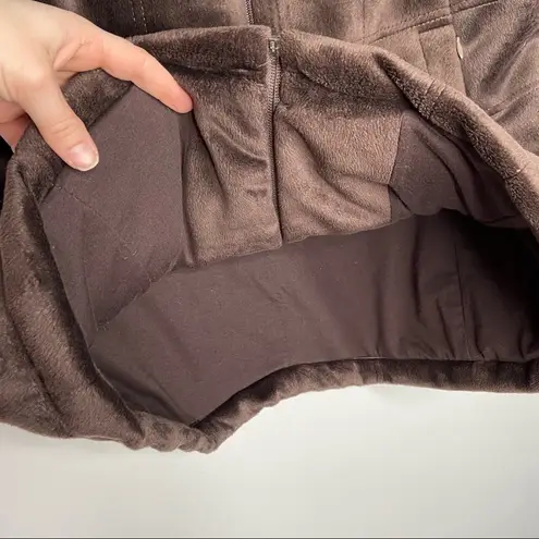 British Khaki Plush Brown Quilted Zip Up Vest